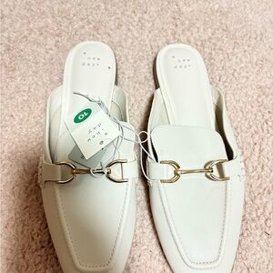 A New Day Cream Loafers with Gold Accent